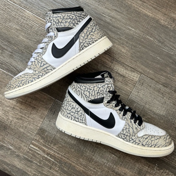 Jordan 1 retro high OG white cement white black 5 6.5 - Picture 2 of 6
